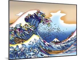 Pop Art Great Wave-Howie Green-Mounted Giclee Print