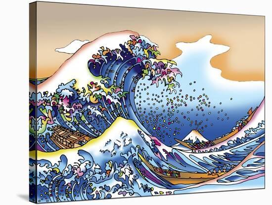 Pop Art Great Wave-Howie Green-Stretched Canvas
