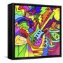 Pop Art Guitar Drum-Howie Green-Framed Stretched Canvas