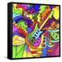 Pop Art Guitar Drum-Howie Green-Framed Stretched Canvas