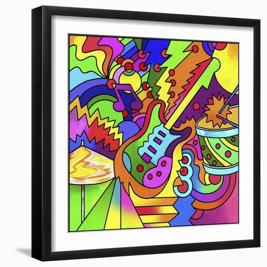 Pop Art Guitar Drum-Howie Green-Framed Giclee Print