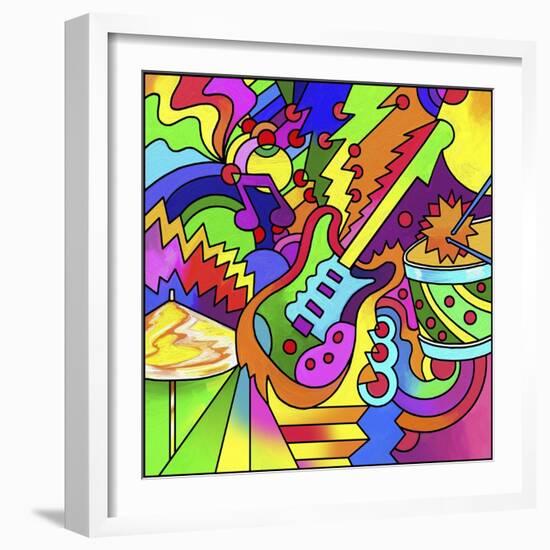 Pop Art Guitar Drum-Howie Green-Framed Giclee Print