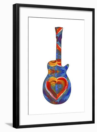 Pop Art Guitar Heart Brush-Howie Green-Framed Giclee Print