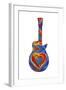 Pop Art Guitar Heart Brush-Howie Green-Framed Giclee Print