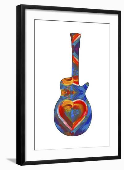 Pop Art Guitar Heart Brush-Howie Green-Framed Giclee Print