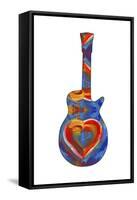 Pop Art Guitar Heart Brush-Howie Green-Framed Stretched Canvas