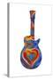 Pop Art Guitar Heart Brush-Howie Green-Stretched Canvas