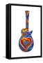 Pop Art Guitar Heart Brush-Howie Green-Framed Stretched Canvas