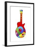 Pop Art Guitar Red Ball-Howie Green-Framed Giclee Print