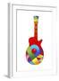 Pop Art Guitar Red Ball-Howie Green-Framed Giclee Print