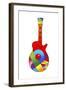 Pop Art Guitar Red Ball-Howie Green-Framed Giclee Print