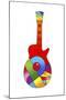 Pop Art Guitar Red Ball-Howie Green-Mounted Giclee Print
