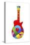 Pop Art Guitar Red Ball-Howie Green-Stretched Canvas