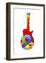 Pop Art Guitar Red Ball-Howie Green-Framed Giclee Print