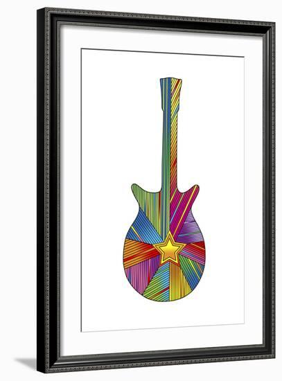 Pop Art Guitar Star-Howie Green-Framed Giclee Print