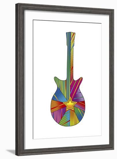 Pop Art Guitar Star-Howie Green-Framed Giclee Print