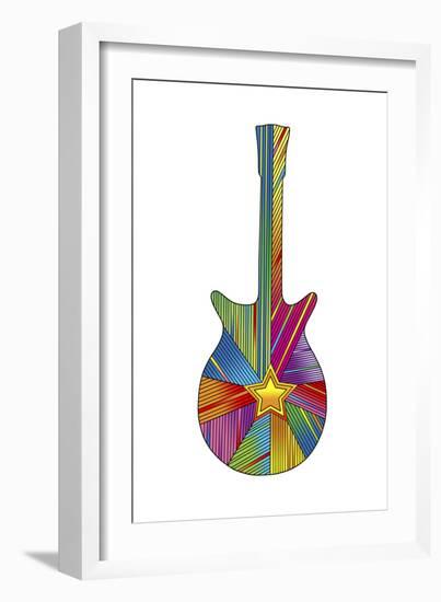 Pop Art Guitar Star-Howie Green-Framed Giclee Print