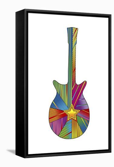 Pop Art Guitar Star-Howie Green-Framed Stretched Canvas