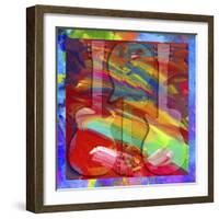 Pop Art Guitar Swirls-Howie Green-Framed Giclee Print