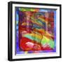 Pop Art Guitar Swirls-Howie Green-Framed Giclee Print