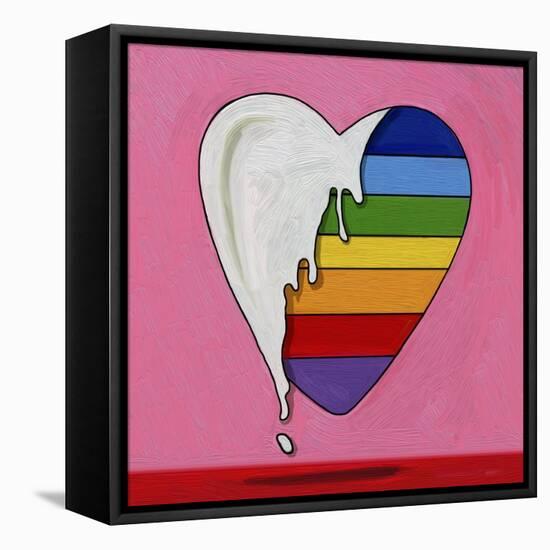 Pop Art Heart Drip-Howie Green-Framed Stretched Canvas