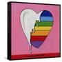 Pop Art Heart Drip-Howie Green-Framed Stretched Canvas