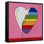 Pop Art Heart Drip-Howie Green-Framed Stretched Canvas