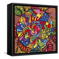 Pop Art Heart Swirls-Howie Green-Framed Stretched Canvas