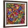 Pop Art Heart Swirls-Howie Green-Framed Giclee Print