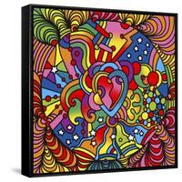 Pop Art Heart Swirls-Howie Green-Framed Stretched Canvas