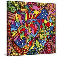 Pop Art Heart Swirls-Howie Green-Stretched Canvas