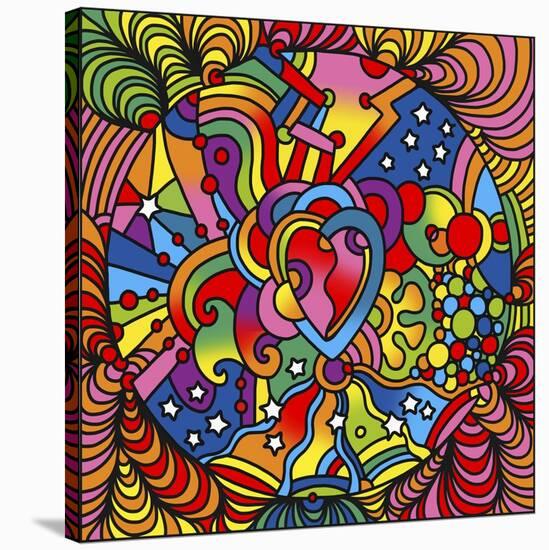 Pop Art Heart Swirls-Howie Green-Stretched Canvas