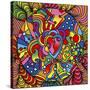 Pop Art Heart Swirls-Howie Green-Stretched Canvas