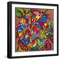 Pop Art Heart Swirls-Howie Green-Framed Giclee Print