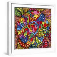 Pop Art Heart Swirls-Howie Green-Framed Giclee Print