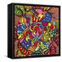 Pop Art Heart Swirls-Howie Green-Framed Stretched Canvas