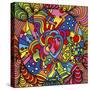 Pop Art Heart Swirls-Howie Green-Stretched Canvas