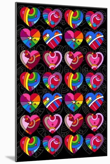 Pop Art Hearts-Howie Green-Mounted Giclee Print