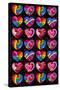 Pop Art Hearts-Howie Green-Stretched Canvas