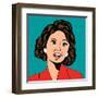 Pop Art Illustration of a Laughing Woman-Eva Andreea-Framed Art Print