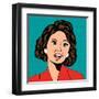 Pop Art Illustration of a Laughing Woman-Eva Andreea-Framed Art Print