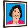 Pop Art Illustration of a Laughing Woman-Eva Andreea-Framed Art Print