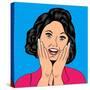 Pop Art Illustration of a Laughing Woman-Eva Andreea-Stretched Canvas