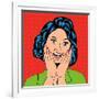 Pop Art Illustration of a Laughing Woman-Eva Andreea-Framed Art Print