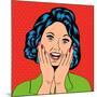 Pop Art Illustration of a Laughing Woman-Eva Andreea-Mounted Art Print