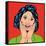 Pop Art Illustration of a Laughing Woman-Eva Andreea-Framed Stretched Canvas