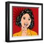 Pop Art Illustration of a Laughing Woman-Eva Andreea-Framed Art Print