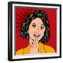 Pop Art Illustration of a Laughing Woman-Eva Andreea-Framed Premium Giclee Print