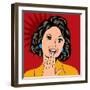 Pop Art Illustration of a Laughing Woman-Eva Andreea-Framed Art Print