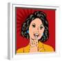 Pop Art Illustration of a Laughing Woman-Eva Andreea-Framed Art Print